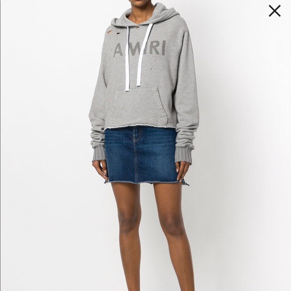 AMIRI Tops - AMIRI logo printed cropped sweatshirt